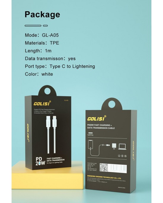 Golisi High Current Charging & Data Transmission Fast Charging Cable 1m