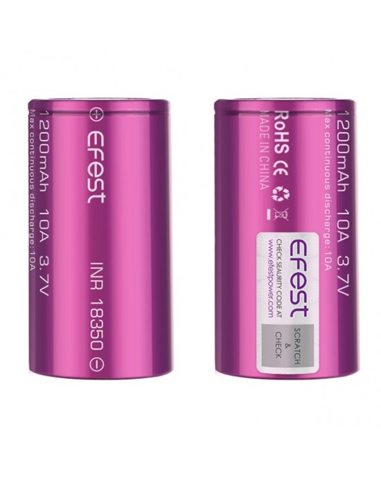 EFEST 18350 1200MAH 3.7V 10A RECHARGEABLE BATTERY