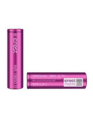 Efest  18650 3000mAH 35A  with Plastic case rechargeable battery (Max Continuous Discharge rate 20A)