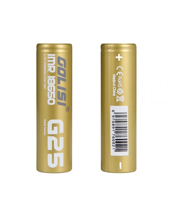 Golisi G25 18650 2500mAh 20A rechargeable battery with battery case 